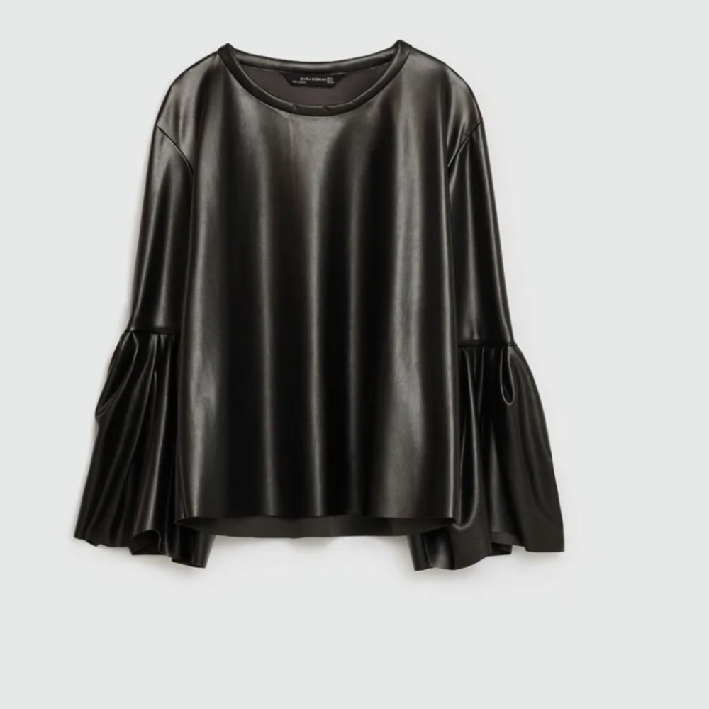 Zara faux leather top